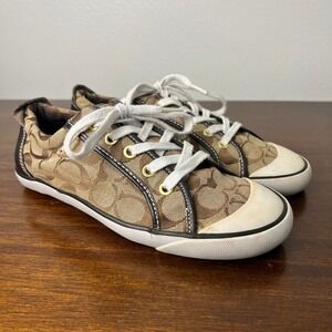 Coach Sneakers Size 8.5 Barrett C Print Branding Classic Chic Luxury Casual